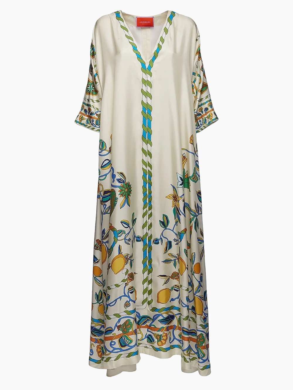 La Double J MuuMuu Dress Borboni Placed Bianco S